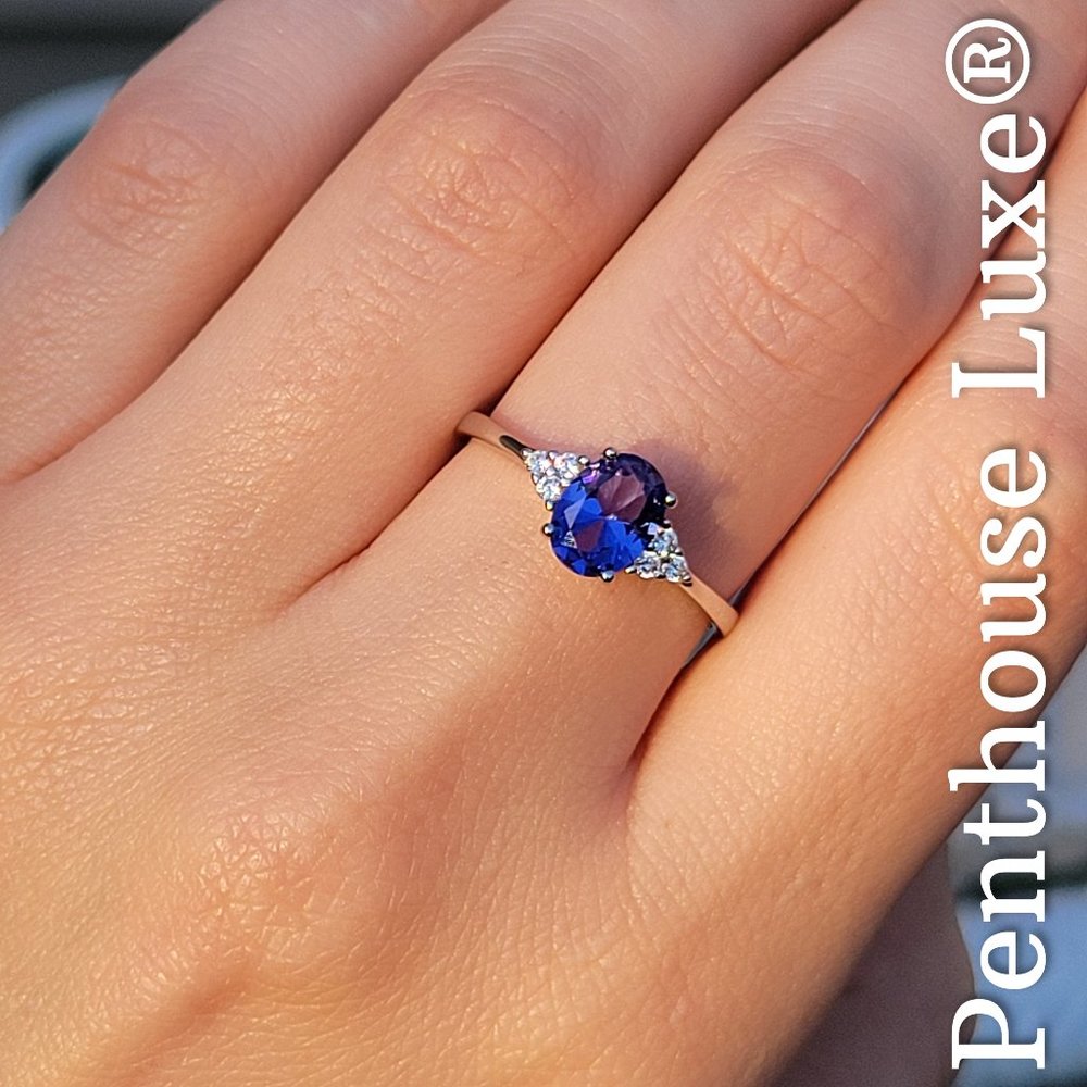 SOLID 925 Sterling Silver Tanzanite Ring